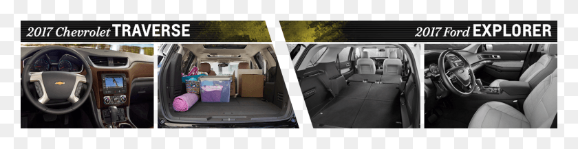 1500x302 Compare 2017 Chevrolet Traverse Vs Ford Explorer Interior Compacto Van, Cojín, Tronco De Coche, Rueda Hd Png