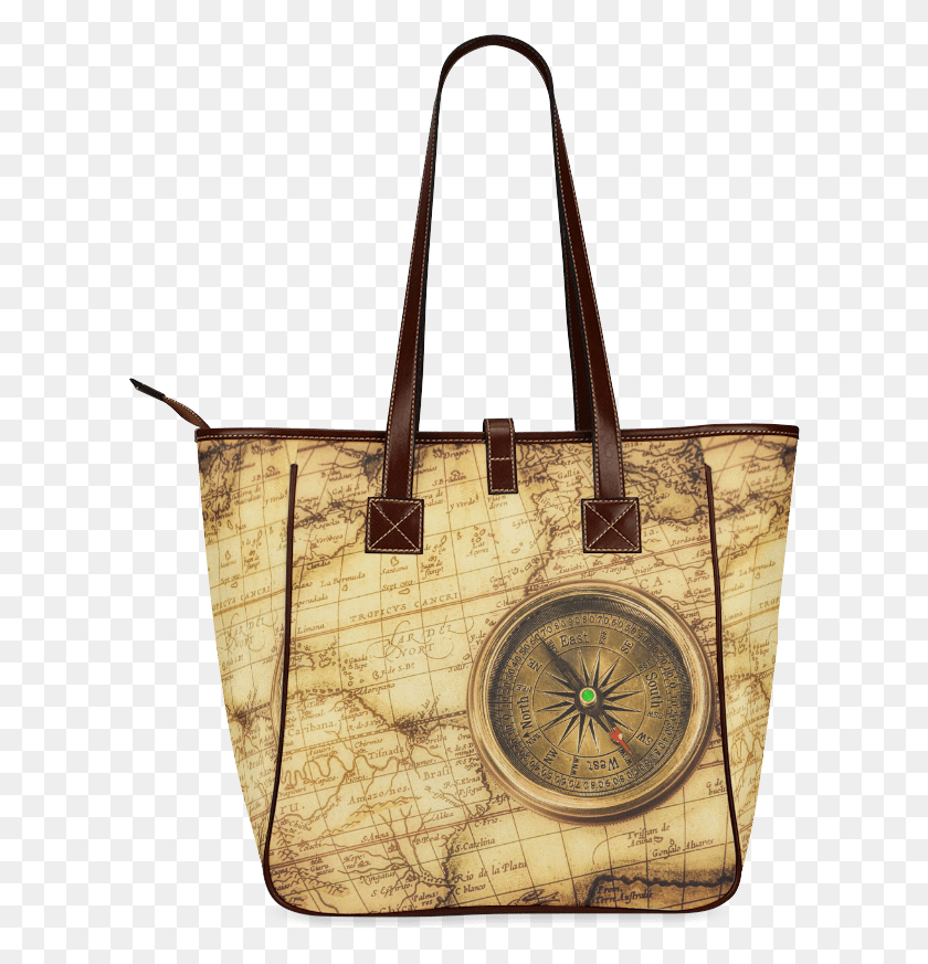 608x813 Compass Old Map Classic Tote Bag Ship Navigation Background, Clock Tower, Tower, Architecture HD PNG Download