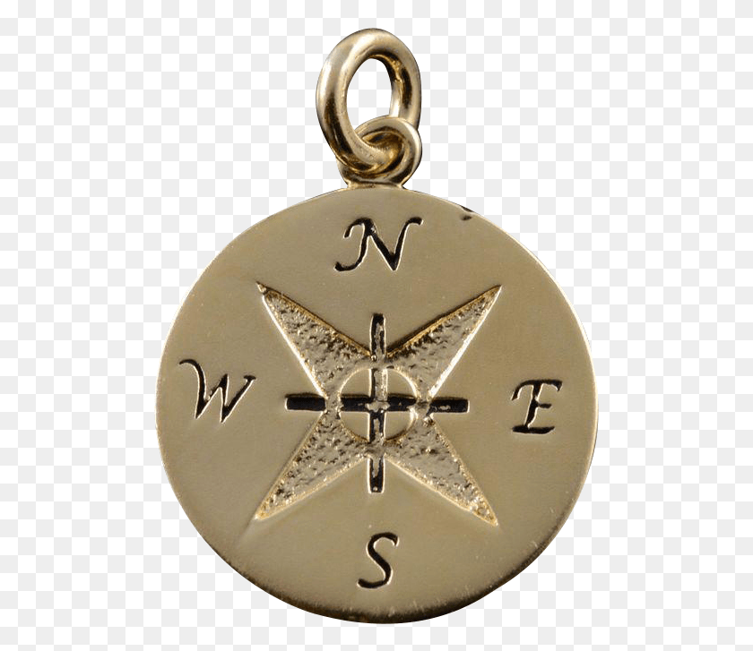 497x667 Compass Pirate Island North South East West Charmpendant Locket, Gold, Pendant, Jewelry HD PNG Download