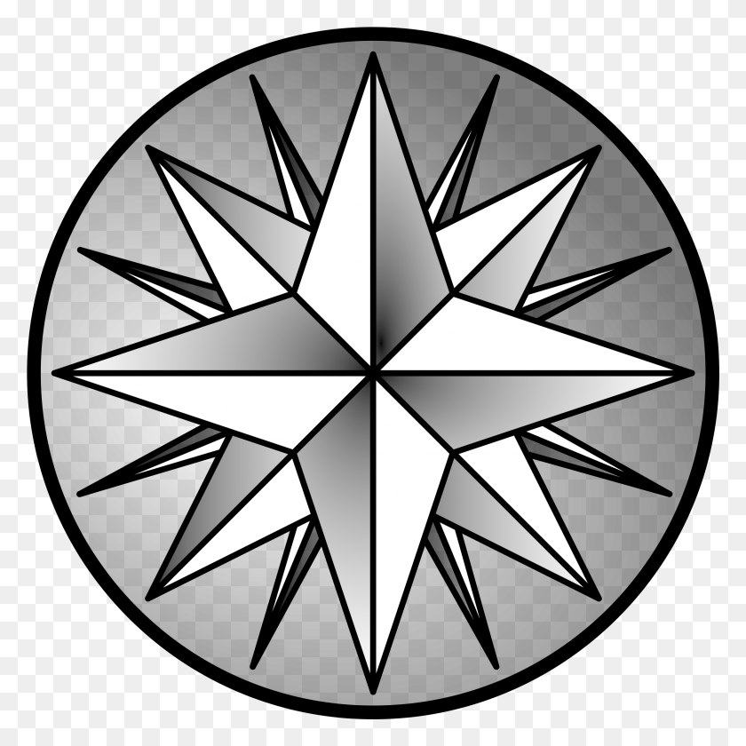 2243x2243 Compass Rose By Mestafais Compass Rose On Openclipart Rosa Delos Vientos Dibujo, Symbol, Star Symbol HD PNG Download