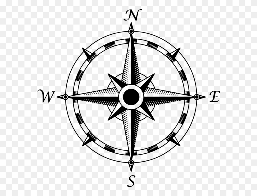 600x579 Compass Rose Compass Rose No Background, Gray, World Of Warcraft HD PNG Download