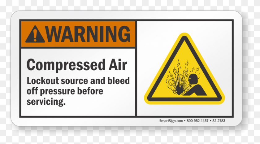 800x416 Compressed Air Ansi Warning Sign Chlorine Gas Hazard Symbol, Sign, Text, Road Sign HD PNG Download
