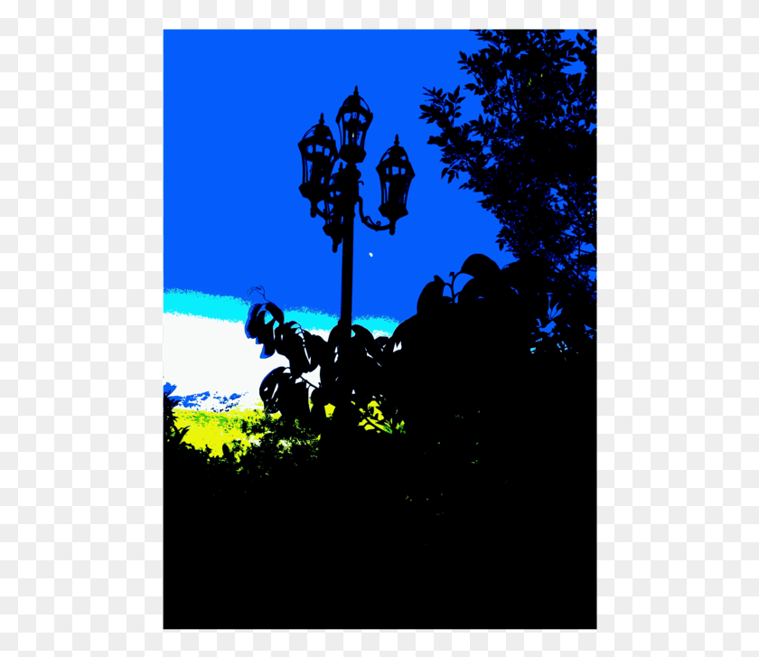 482x667 Computer Art Poster Silhouette, Lamp Post, Lighting Descargar Hd Png