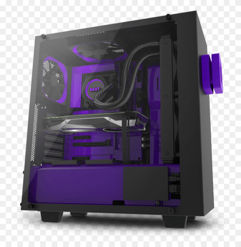 864x887 Computer Cases Housings Nzxt Elite Case Nzxt Purple Nzxt S340 Elite Limited Purple Edition, Electronics, Monitor, Screen HD PNG Download