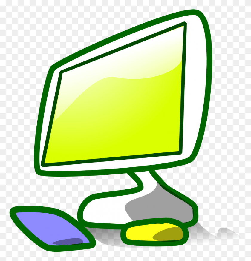 846x884 Компьютерный Клип Арт Бесплатный Компьютерный Клипарт, Зеленый, Лампа, Экран Hd Png Скачать