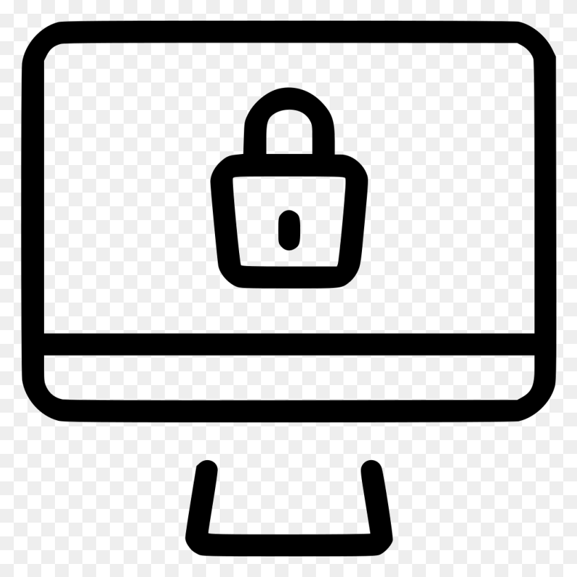 981x980 Computer Desktop Screen Security Locked Password Comments Cloud Desktop Icon, Cowbell, First Aid, Symbol HD PNG Download