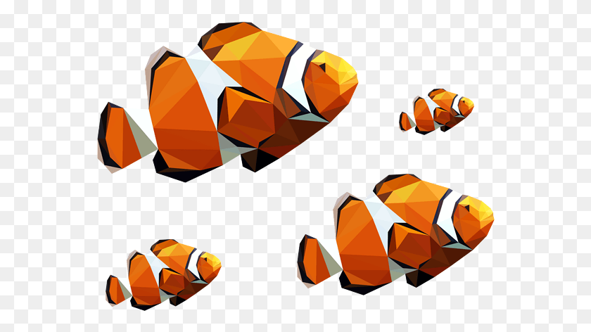 566x412 Computer Graphics Polygon Coral Reef Fish, Animal, Sea Life, Amphiprion HD PNG Download