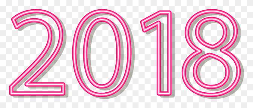 7711x2963 Компьютеры Клипарт Розовый 2018 Картинки, Число, Символ, Текст Hd Png Скачать