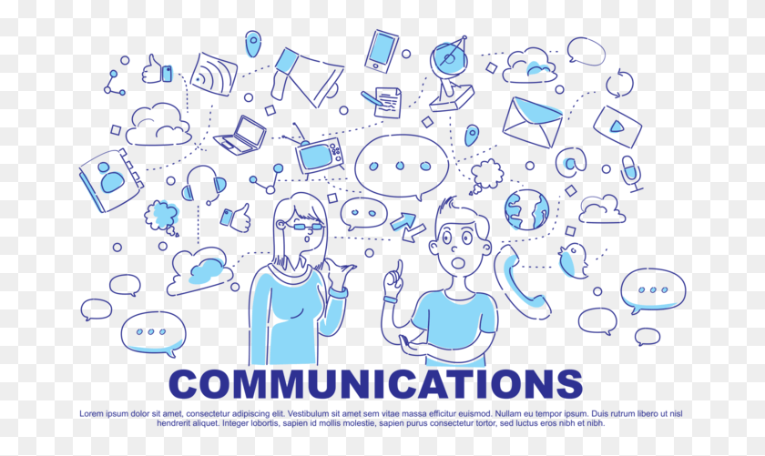 669x441 Comunication Doodle Vector Illustration Illustration, Graphics, Paper HD PNG Download