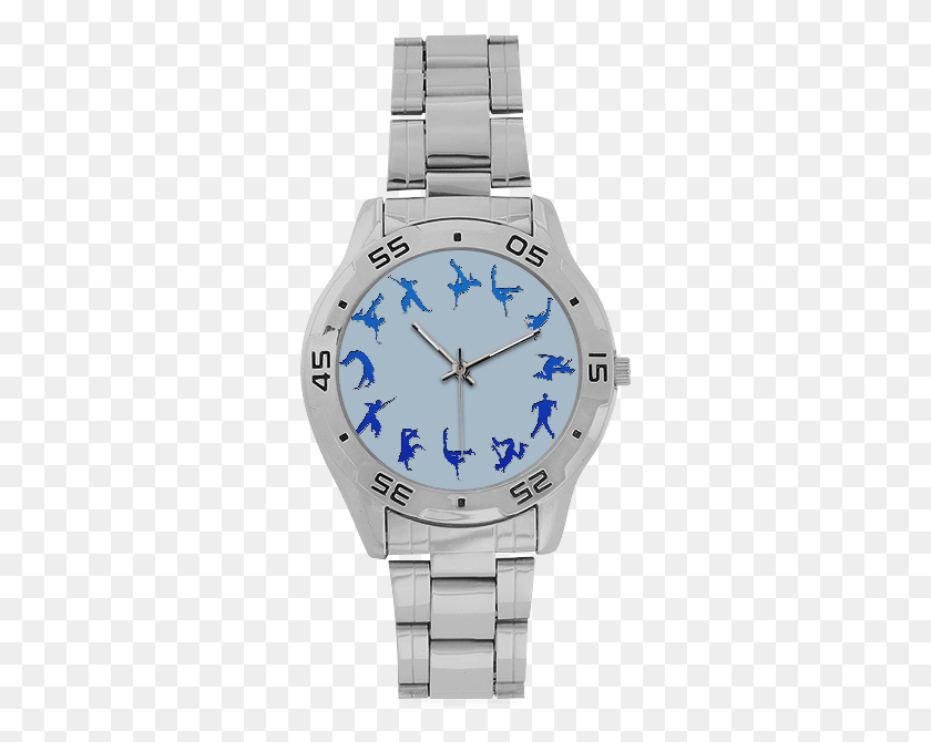 299x610 Descargar Png Conceptual Blue B Boy Hip Hop Dancer Men39S Reloj De Acero Inoxidable, Reloj De Pulsera, Torre Hd Png