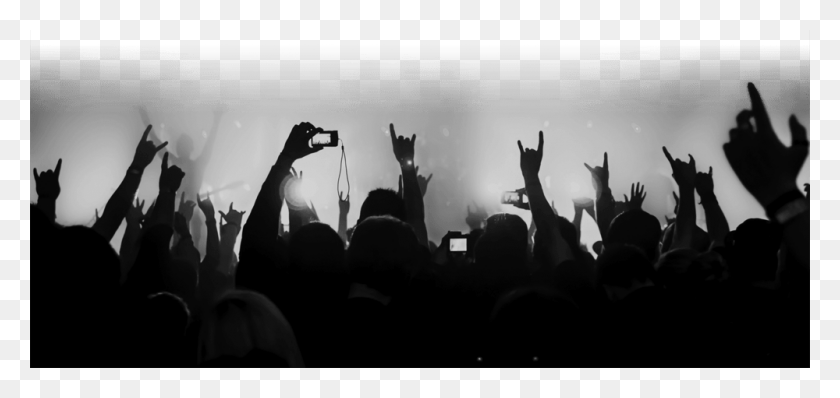 1000x434 Concert Crowd Silhouette Instagram Concert Captions, Person, Human, Rock Concert HD PNG Download