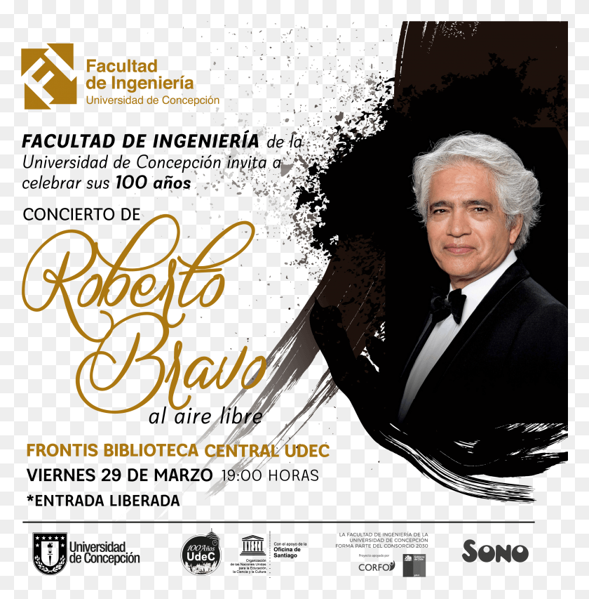 3076x3131 Concierto De Piano Centenario De Roberto Bravo Facultad De Ingenieria Udec, Advertisement, Poster, Tie HD PNG Download