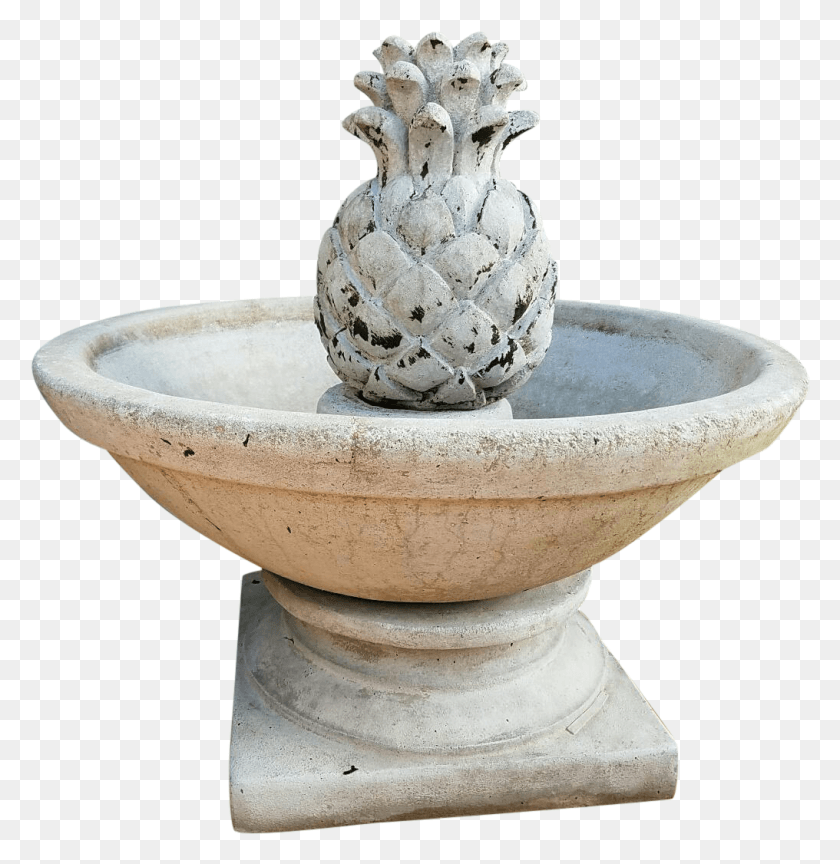 1016x1048 Concrete Pineapple Fountain, Water, Statue, Sculpture HD PNG Download