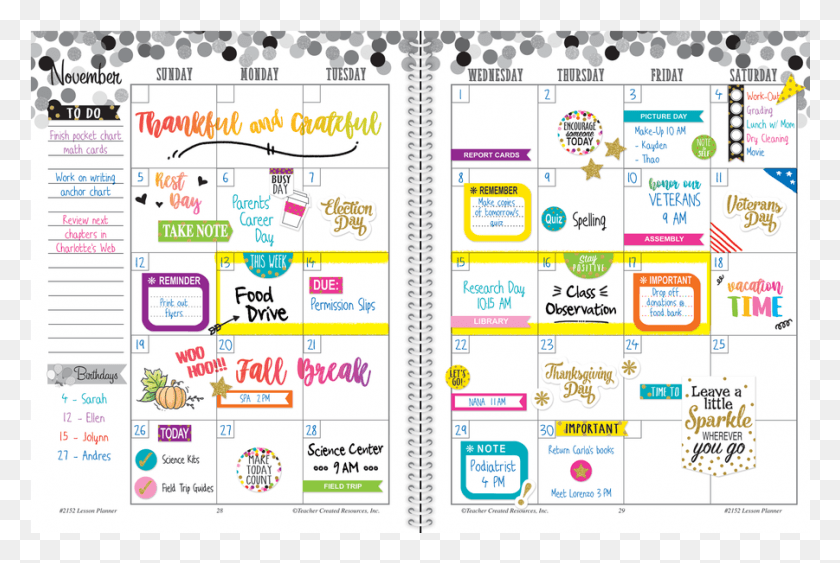 901x582 Confetti Lesson Planner, Text, Label HD PNG Download