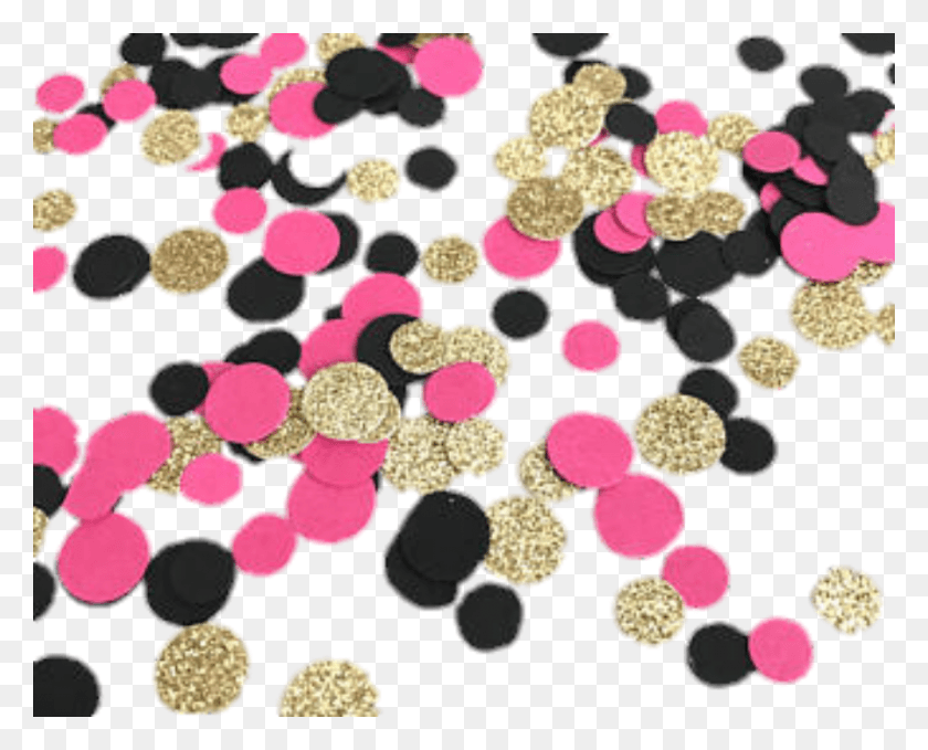 900x715 Confetti Overlay Black Dots Polkadots Gold Circles Pink Gold And Black, Rug, Paper, Sprinkles HD PNG Download