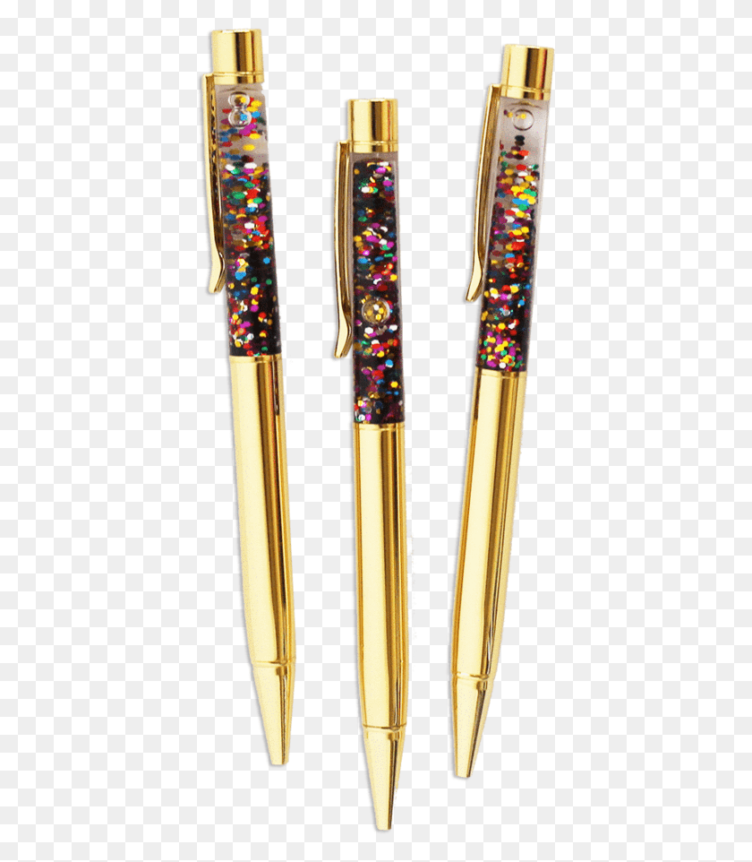 401x902 Confetti Pens, Wand, Stick, Gold HD PNG Download
