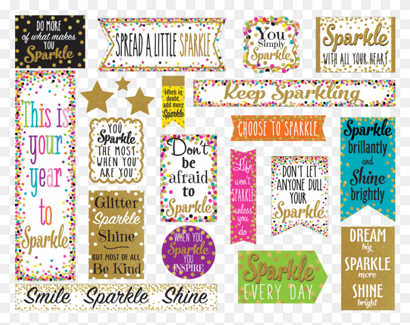 901x699 Confetti Sparkle And Shine Mini Bulletin Board Confetti Bulletin Board Set, Label, Text, Advertisement HD PNG Download