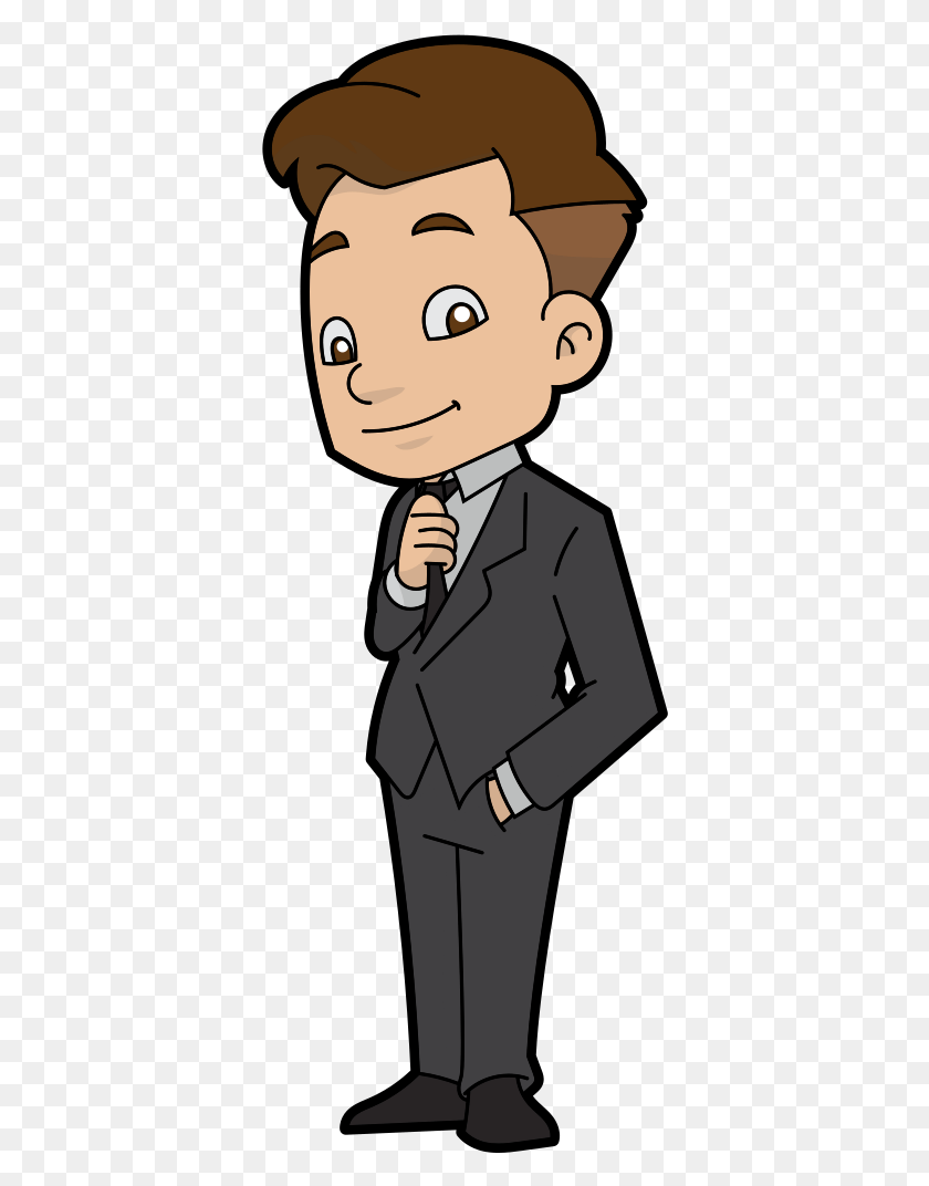 368x1012 Confident Cartoon Businessman Transparent Cartoon Businessman, Suit, Overcoat, Coat HD PNG Download