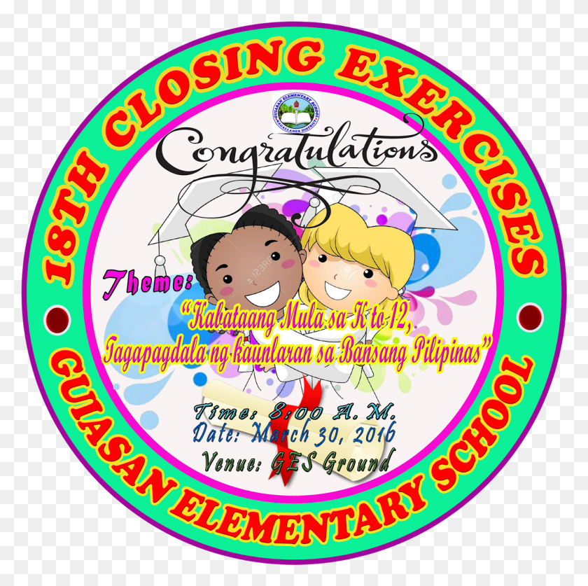 1272x1268 Congratulations To All Graduates Of Guiasan Elementary Atun Calmex, Label, Text, Sticker HD PNG Download