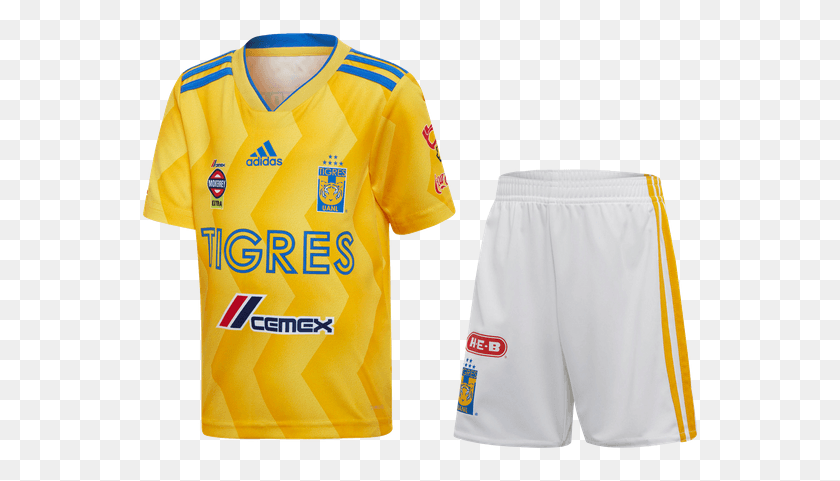 560x421 Conjunto Deportivo Adidas Futbol Tigres Local Fan 1819 Board Short, Clothing, Apparel, Shirt Hd Png