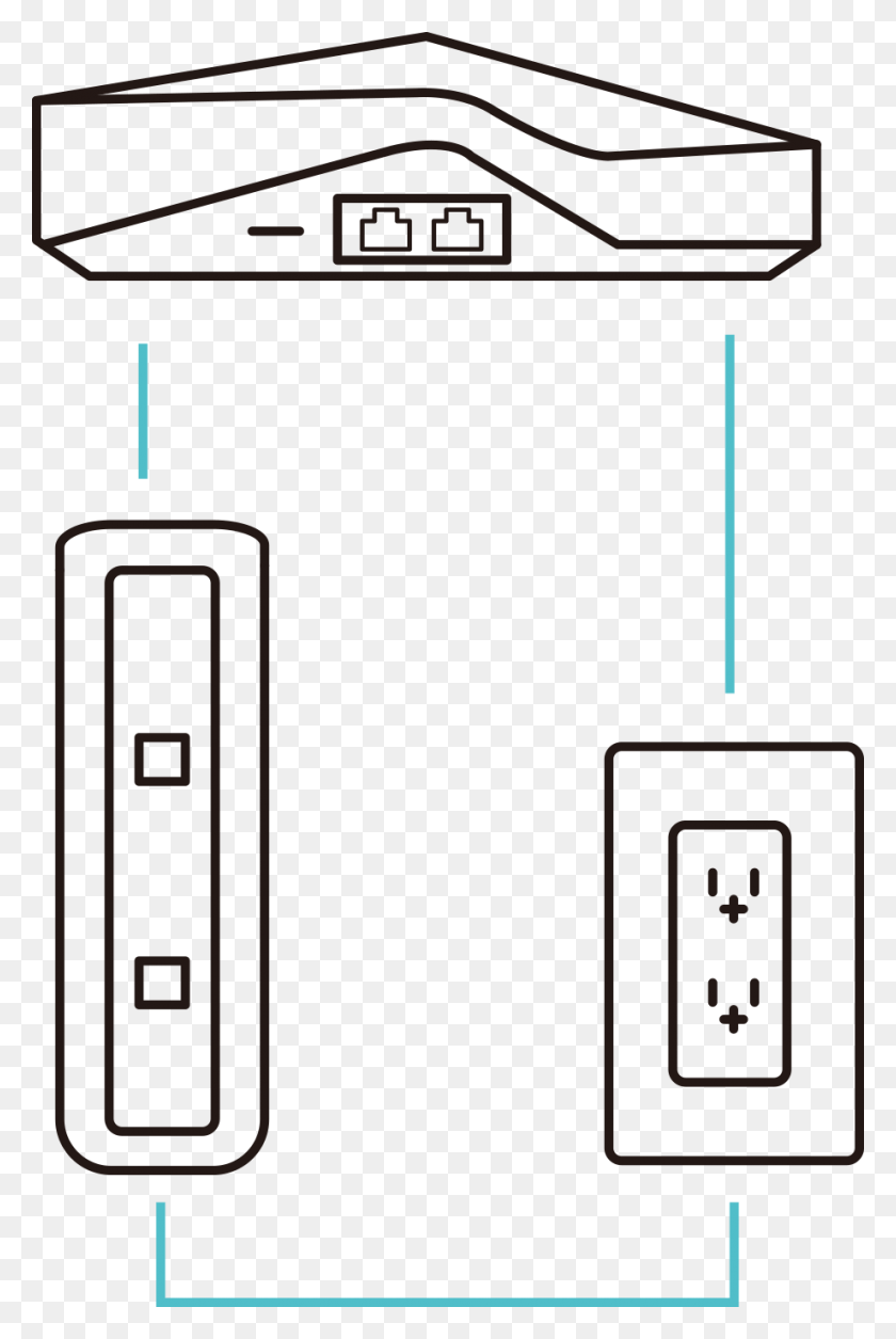 920x1410 Descargar Png Conectar Deco A Su Cable Módem Y Encender Ambos Line Art, Dispositivo Eléctrico, Interruptor, Tomacorriente Hd Png