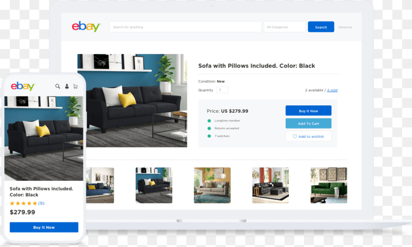 1081x649 Connect Ebay With Your Online Store Bigcommerce Web, Architecture, Building, Couch, File Transparent PNG