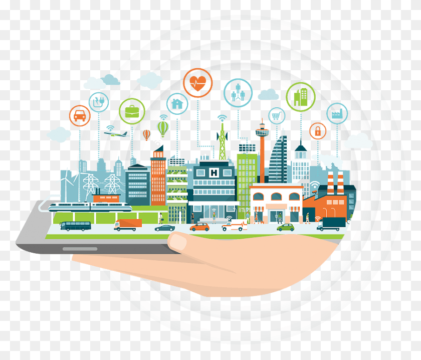839x708 Connect Us Internet Of Things, Neighborhood, Urban, Building HD PNG Download