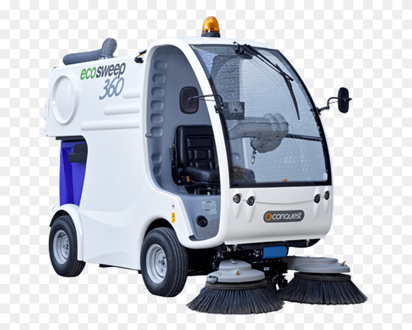 666x614 Conquest Eco Sweep 360 Battery Powered Street Sweeper Street Sweeper, Truck, Vehicle, Transportation HD PNG Download