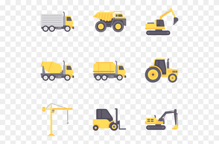 529x493 Construction Machinery Construction Machine Flat Icon, Transportation, Vehicle, Car HD PNG Download