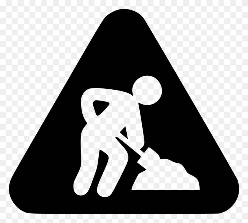 980x872 Construction Sign Excavation Icon, Triangle, Symbol, Kneeling HD PNG Download