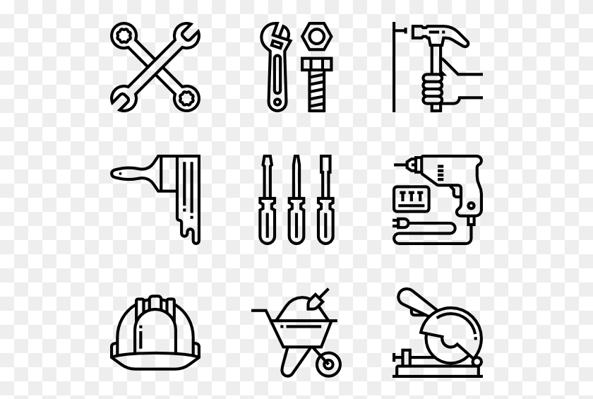 529x505 Construction Tools Couple Icon Transparent Background, Gray, World Of Warcraft HD PNG Download