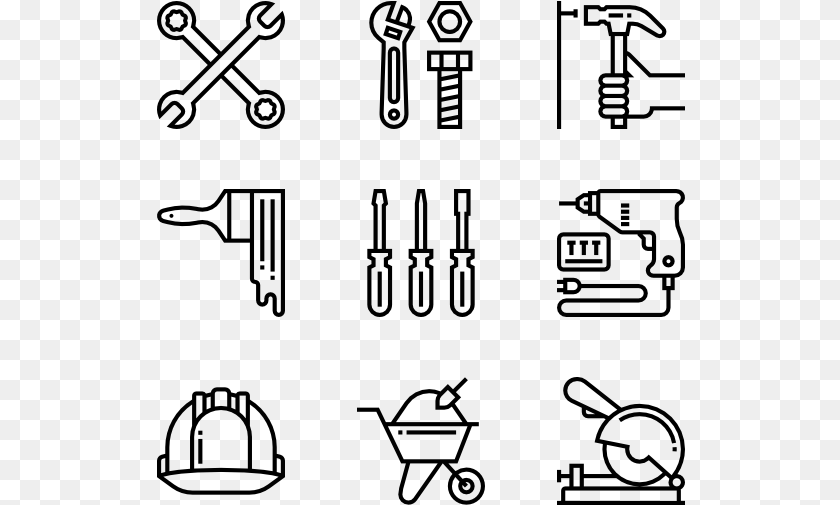529x505 Construction Tools Event Icon, Gray Clipart PNG