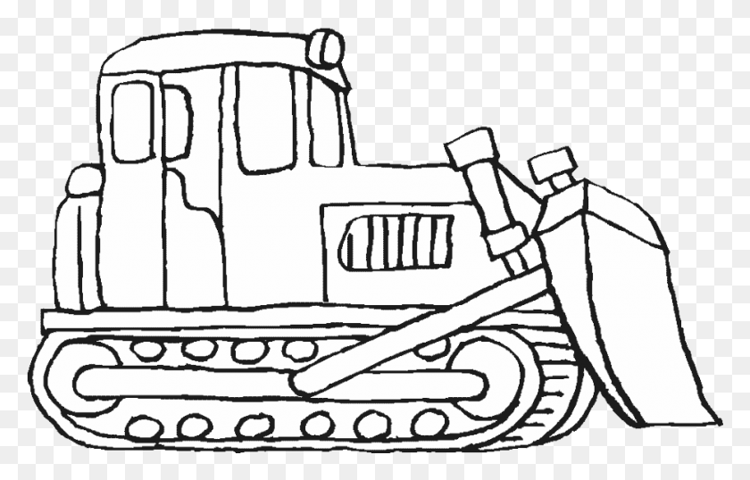 930x570 Construction Vehicles Coloring Pages Bulldozer Bulldozer Printable Coloring Pages, Vehicle, Transportation, Tractor HD PNG Download