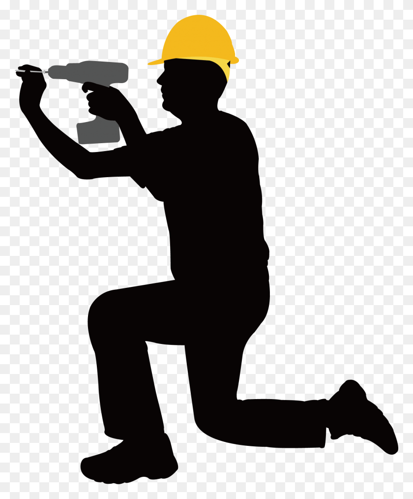 1649x2018 Construction Worker Silhouette Silhouette Construction Worker, Person, Human, Kneeling HD PNG Download