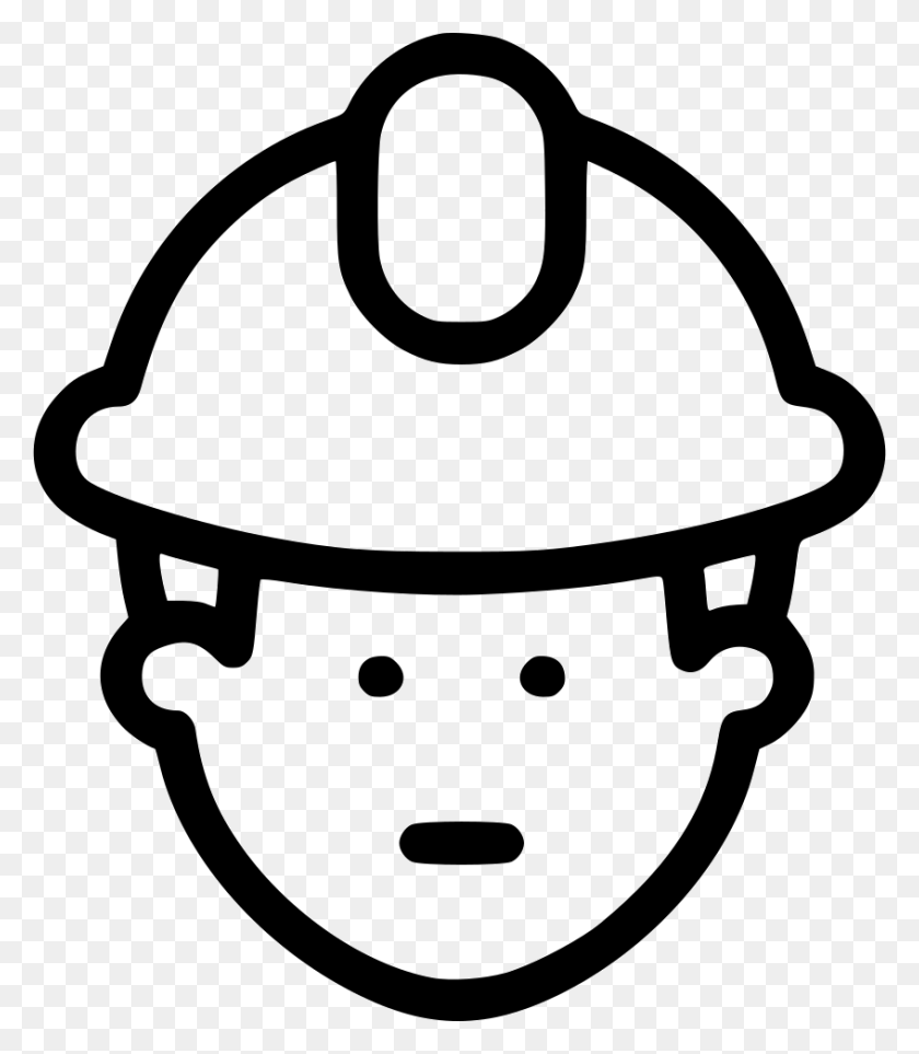 846x980 Construction Worker Site Helmet Safety Svg Construction Worker Helmet Drawing, Stencil, Sunglasses, Accessories HD PNG Download