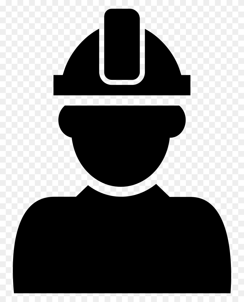 752x980 Constructor With Hard Hat Protection On His Head Comments Hard Hat Man Icon, Stencil, Label HD PNG Download