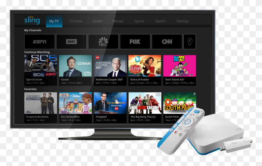 907x551 Contact Sling Tv, Monitor, Screen, Electronics HD PNG Download