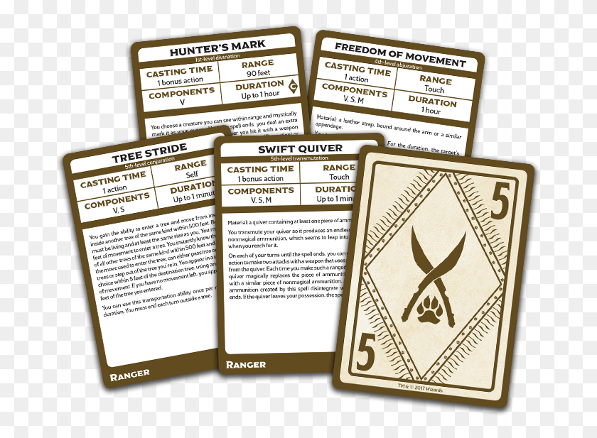 683x557 Contains All 46 Ranger Spell Cards From Levels 1 To Xanathar39s Guide To Everything Spell Cards, Text, Paper, Flyer HD PNG Download