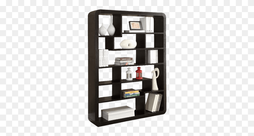 262x391 Contemporary Bookshelf With Curved Edges Shelf, Furniture, Bookcase, Wood HD PNG Download