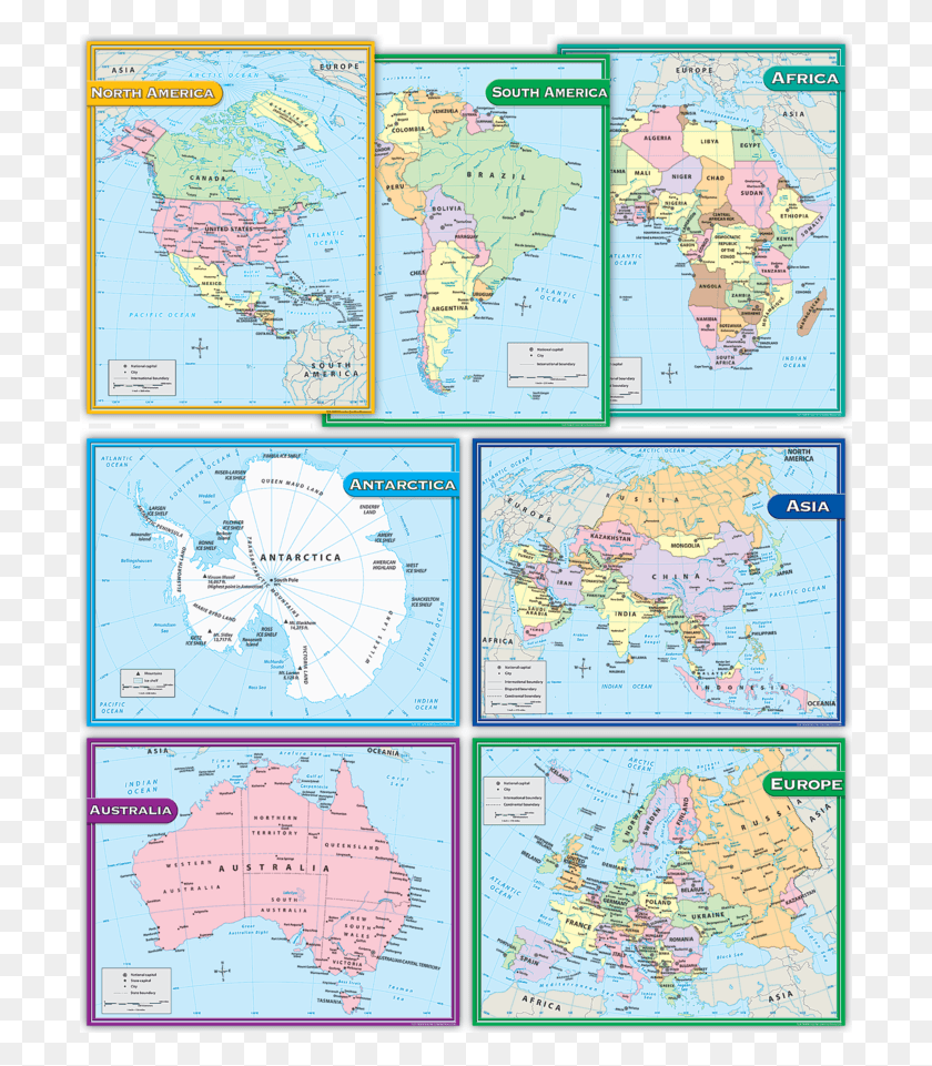 697x901 Continents Charts Set Image Map, Diagram, Atlas, Plot HD PNG Download