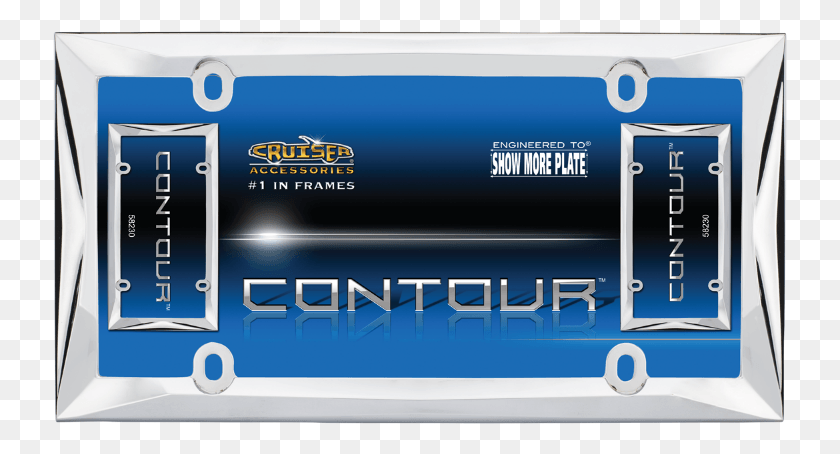 735x394 Contour License Plate Frame Die Cast Metal Chrome Display Device, Text, Word, Appliance HD PNG Download