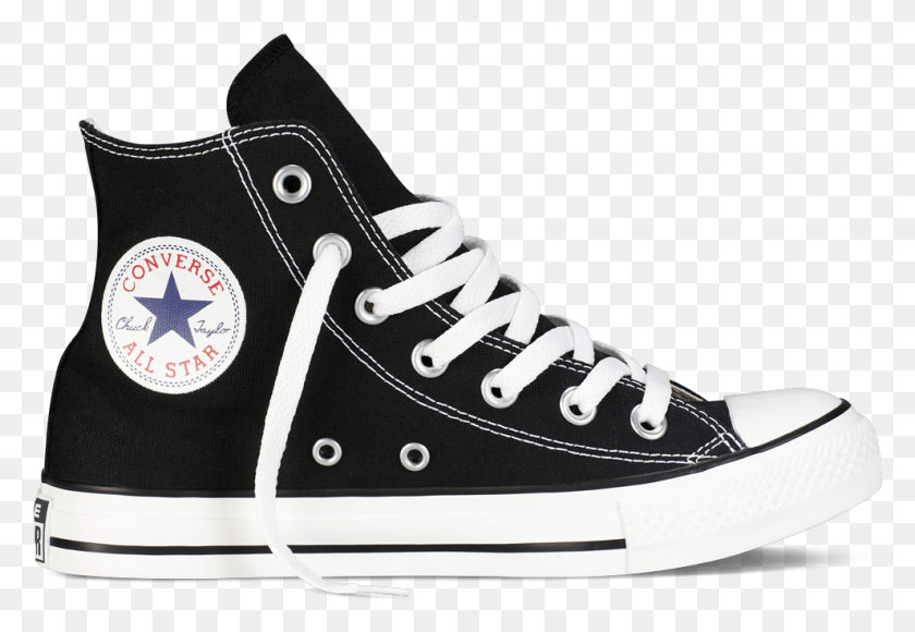 990x661 Converse Black High Top Converse All Star, Clothing, Apparel, Shoe HD PNG Download