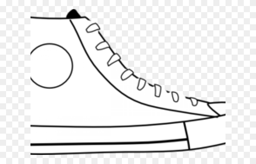 640x480 Converse Clipart Black And White For Free Shoe Outline Clipart, Clothing, Apparel, Footwear HD PNG Download