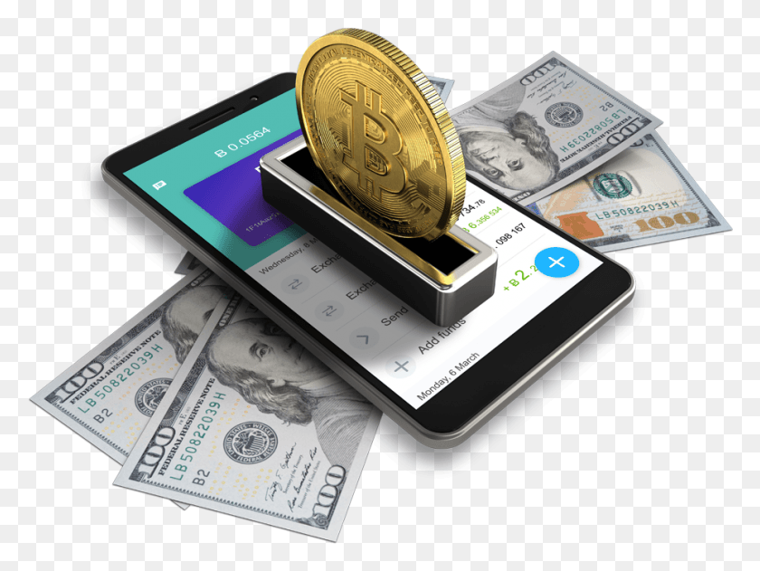 927x679 Convert Bitcoin To Usd With Wirex 100 Us Dollar, Money, Mobile Phone, Phone HD PNG Download