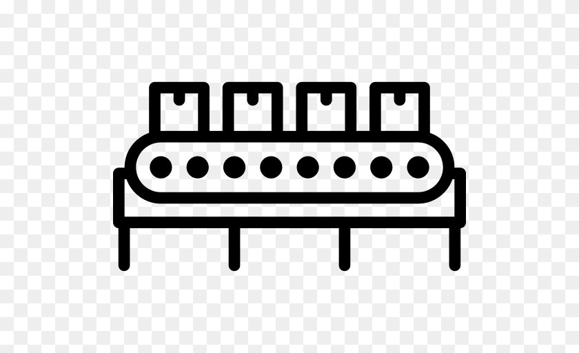 Conveyor Icon, Gray PNG