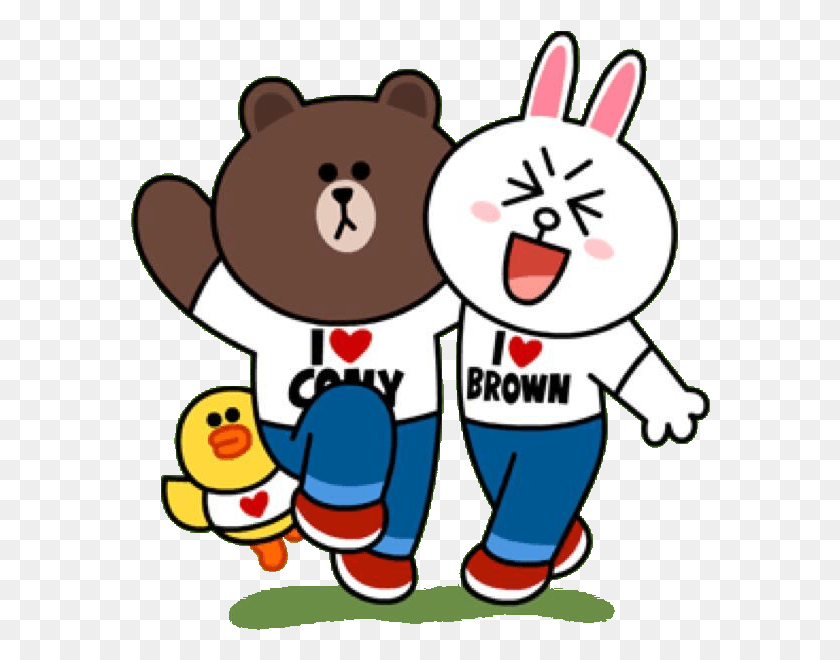 580x600 Cony Amp Brown Couple Tee Line Friends Brown Cony, Performer, Mammal, Animal HD PNG Download