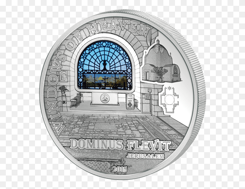 576x586 Cook Islands 2015 10 Jerusalem Dominus Flevit Windows Arch, Coin, Money HD PNG Download