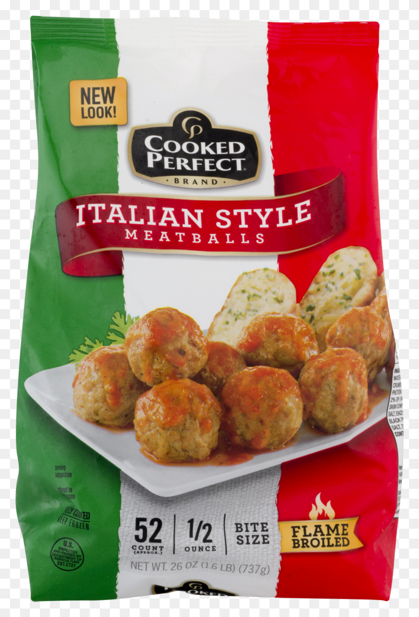 1193x1801 Cooked Perfect Italian Style Bite Size Meatballs 52 Cooked Perfect Italian Style Meatballs 26 Oz, Meatball, Food, Bread HD PNG Download