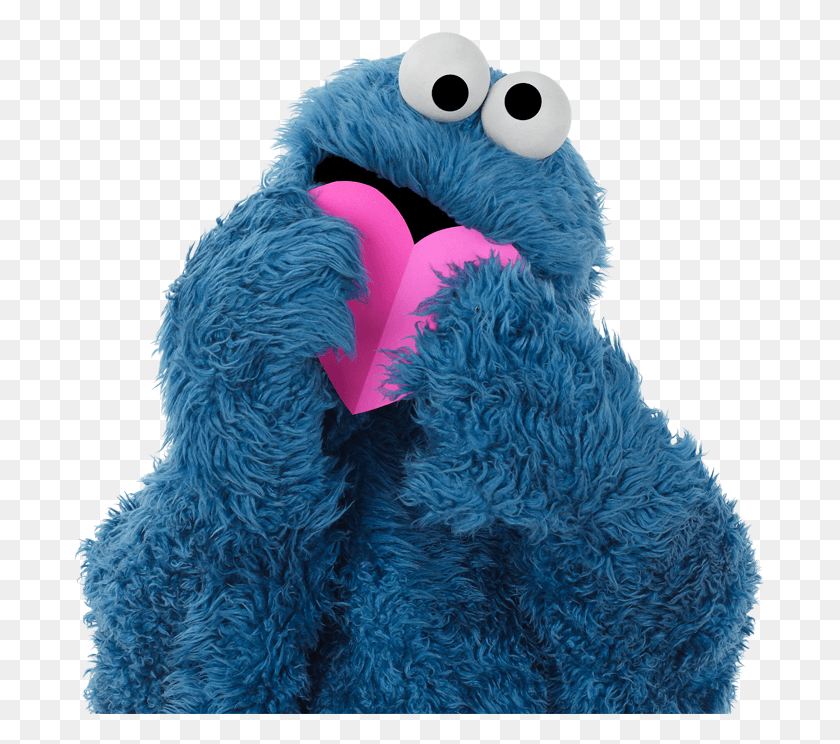 693x684 Cookie Monster Cookie Monster With Heart, Clothing, Apparel, Toy HD PNG Download