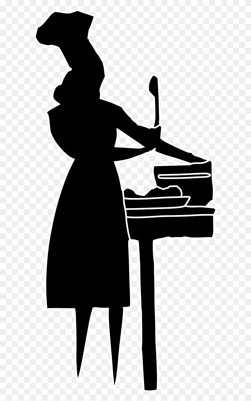 617x1281 Cooking Woman Lady Silhouette Image Woman Cooking Silhouette, Stencil, Furniture, Leisure Activities HD PNG Download
